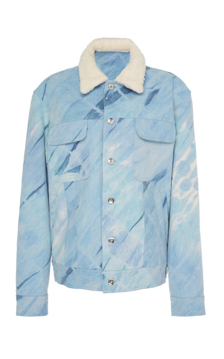 The Elder Statesman Tie Dyed Sherpa Classic Denim Jacket