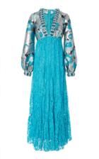 Michael Kors Collection Embroidered Dcolletage Lace Dress