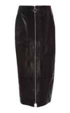 Acler Middleton Exposed Zip Leather Midi Skirt