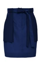 Rosetta Getty Patch Linen Cotton Blend Utility Skirt