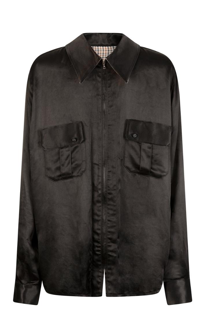 Moda Operandi Joshua Millard Rowan Zip-front Satin Shirt