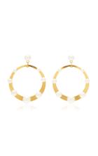 Jennifer Behr Pescale Pearl-embellished Gold-tone Hoop Earrings