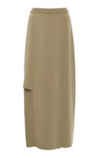 Rosetta Getty Slashed Ribbed-knit Wool Midi Skirt