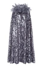 Marc Jacobs Sequin-embellished Feather-trimmed Silk Cape