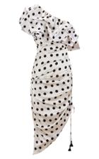 Moda Operandi Johanna Ortiz Unprecedented Polka-dot One-shoulder Midi Dress