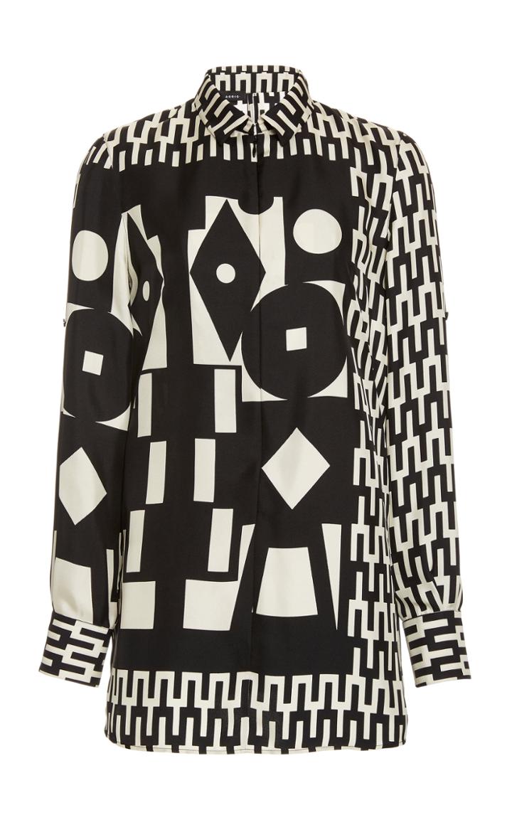 Moda Operandi Akris Printed Silk-twill Tunic Blouse
