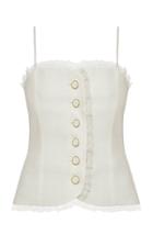 Moda Operandi George Keburia Frill-embellished Linen Top Size: S