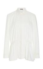 Zac Posen Stretch Cotton Poplin Button-up Top