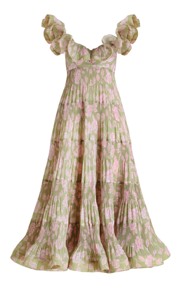 Moda Operandi Zimmermann The Lovestruck Pleated Ruffle Maxi Gown