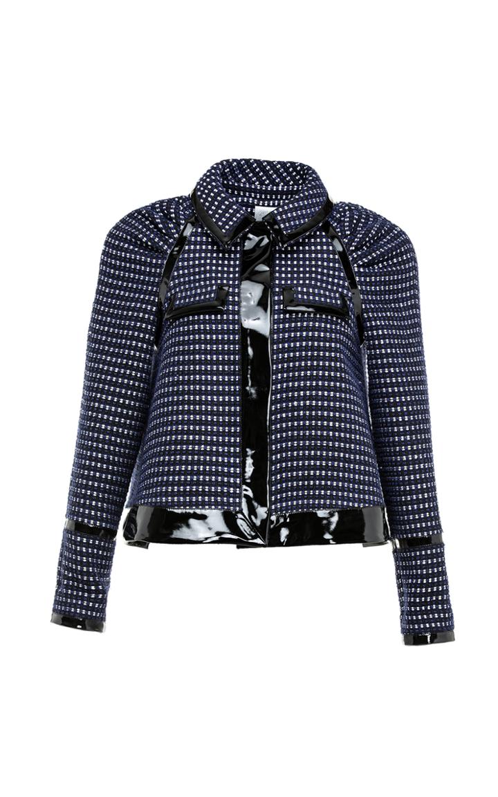 Moda Operandi Huishan Zhang Lucky Patent Leather-trimmed Tweed Jacket