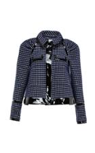 Moda Operandi Huishan Zhang Lucky Patent Leather-trimmed Tweed Jacket