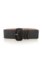 Michael Kors Collection Wide Keeper Leather Covered Buckle Belt