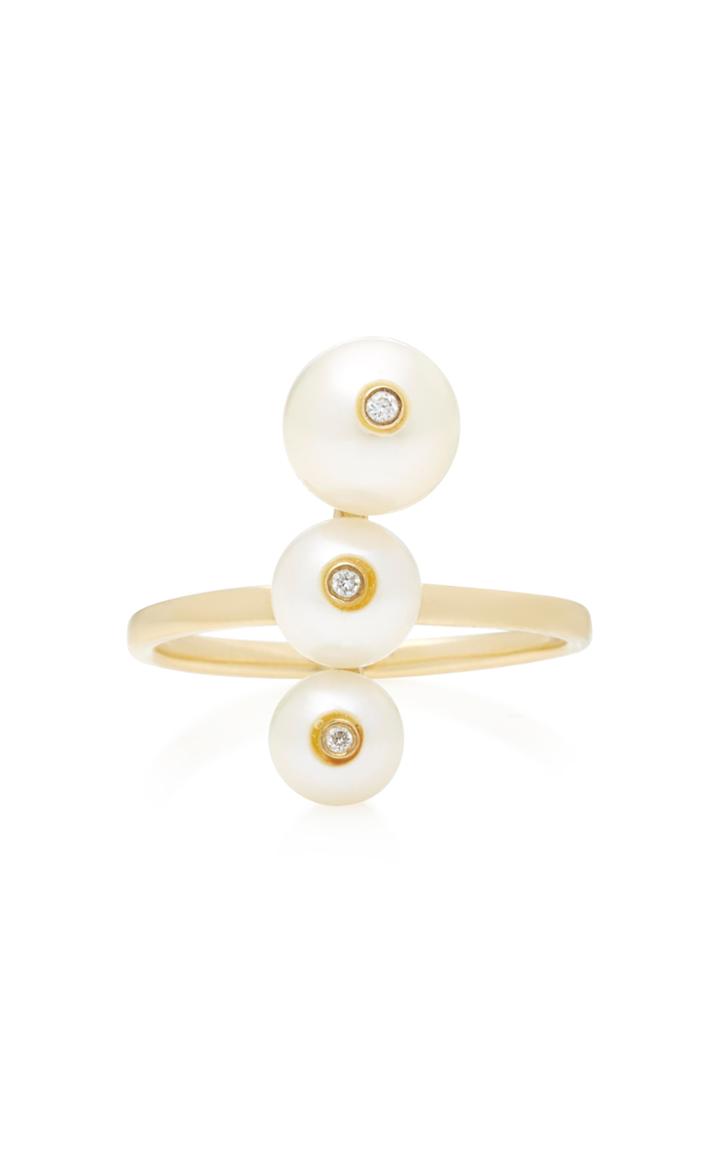 Anissa Kermiche 14k Gold Pearl And Diamond Ring