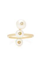 Anissa Kermiche 14k Gold Pearl And Diamond Ring
