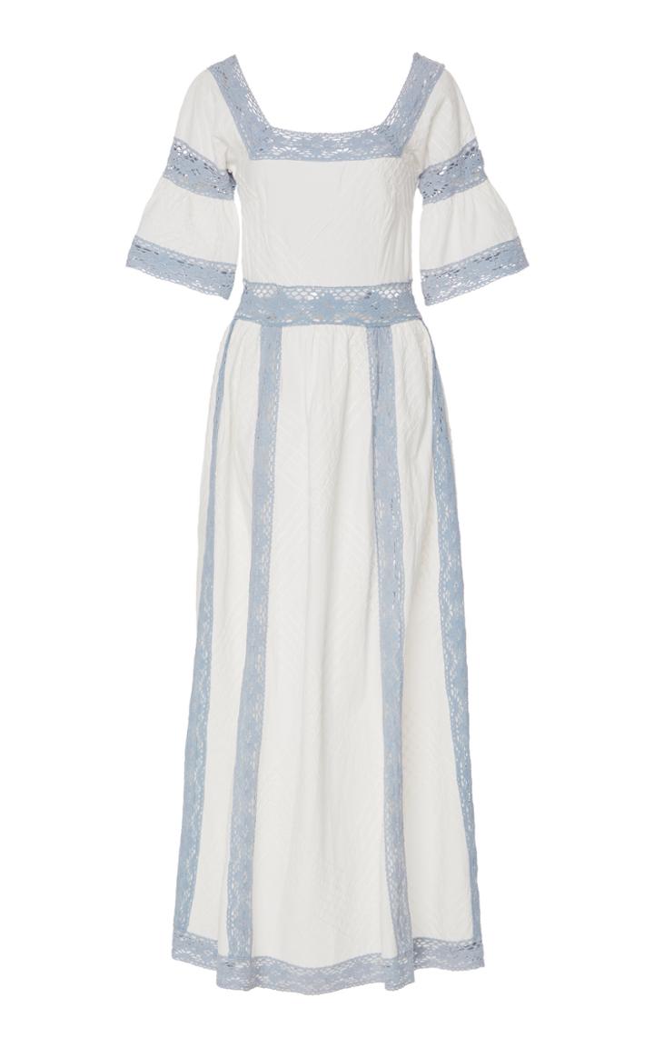 Luisa Beccaria Lace Trimmed Maxi Dress