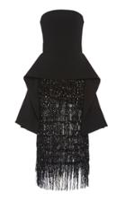 Christian Siriano Sequined Strapless Peplum Jersey Dress