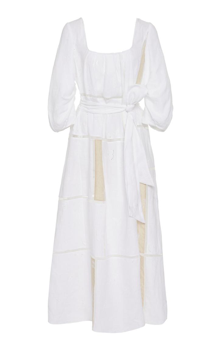 Moda Operandi Gabriela Hearst Daphne Geometric Linen Maxi Dress Size: 38