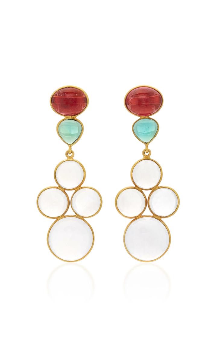 Bahina Tourmaline And Chalcedony Earrings