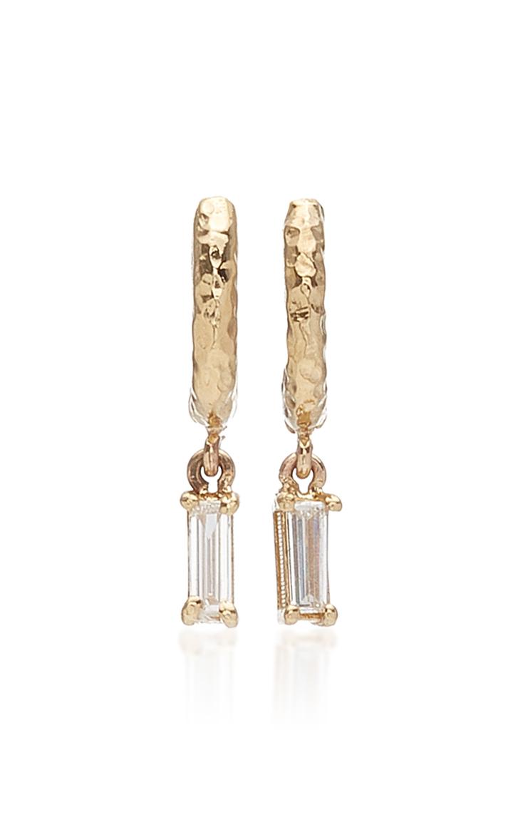 Octavia Elizabeth Gabby 18k Yellow Gold And Diamond Baguette Hoops