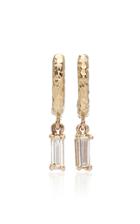 Octavia Elizabeth Gabby 18k Yellow Gold And Diamond Baguette Hoops