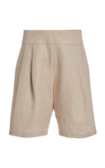 Matin Pleated Cotton-twill Shorts