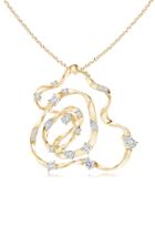 Natori 14k Gold Dispersed Diamond Sakura Pendant