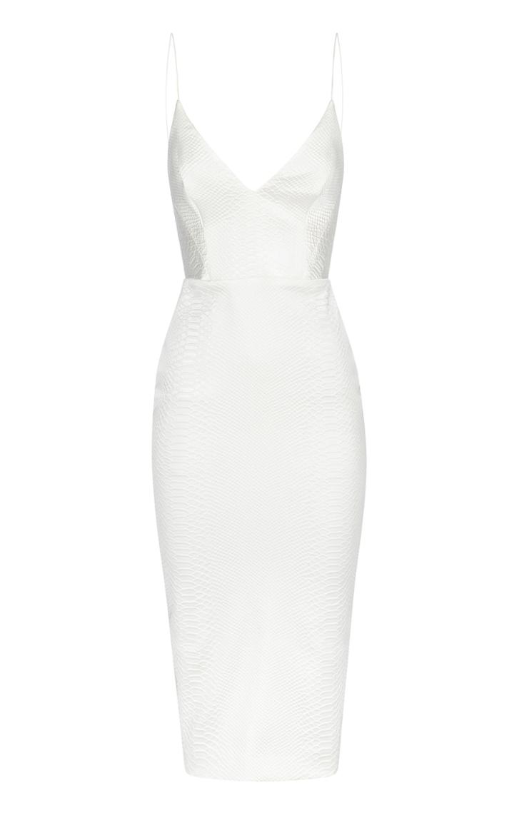 Alex Perry Cambell Snake-effect Satin Midi Dress