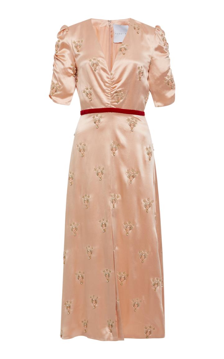 Markarian Hatshepsut Scarab Ruched Sleeve Dress