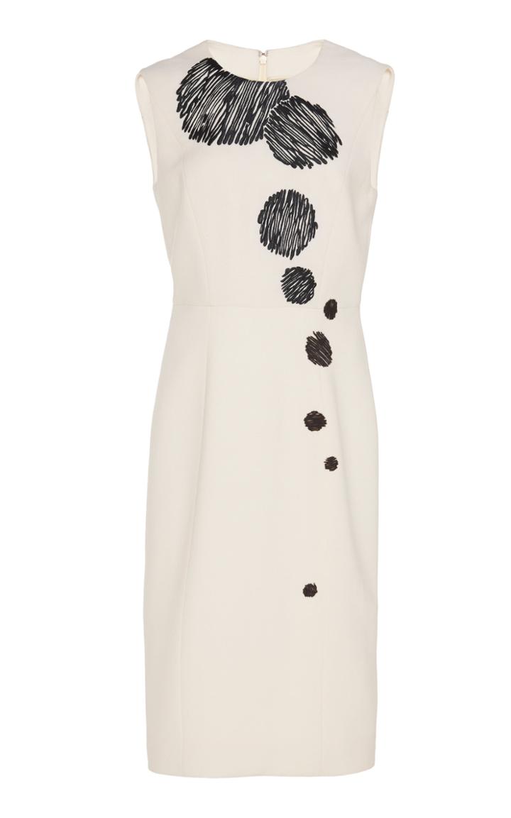 Herve Pierre Scribble Embroidered Dress