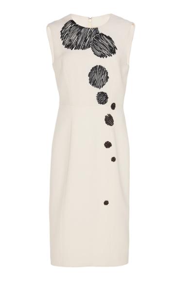 Herve Pierre Scribble Embroidered Dress