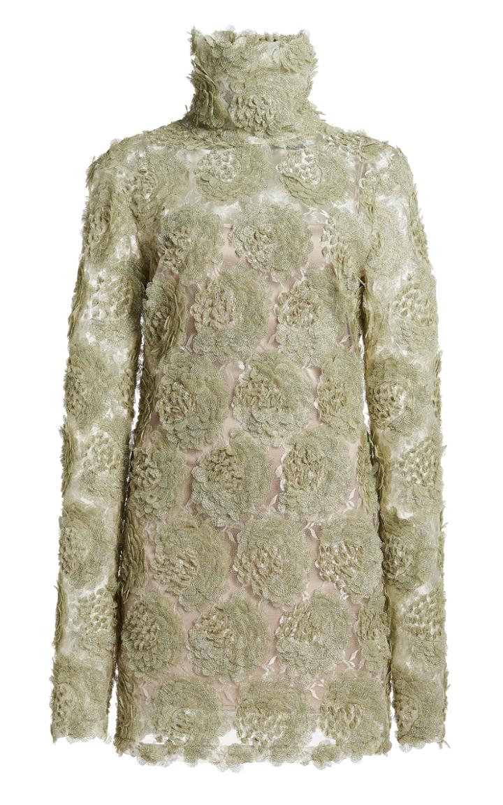 Moda Operandi Zeynep Aray Floral-embroidered Silk Dress