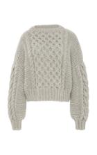 I Love Mr. Mittens Aran Cropped Wool Cable-knit Sweater