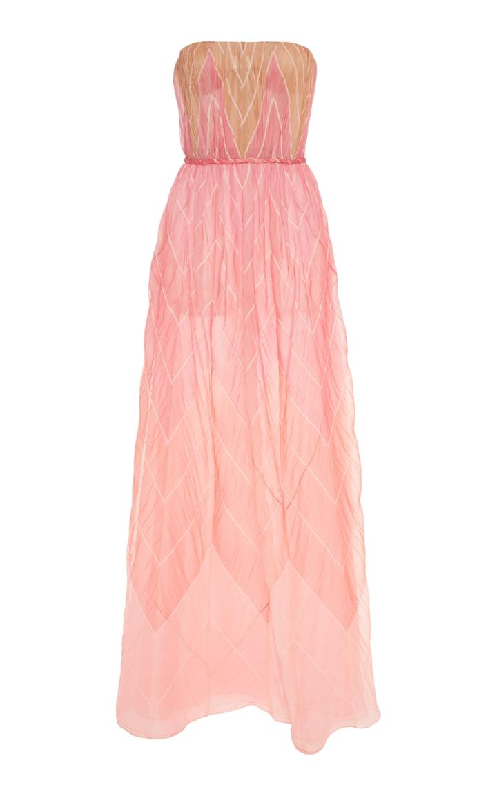 J. Mendel Geometric Strapless Silk Gown