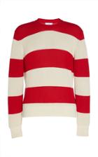 Ami Striped Cotton Fisherman Sweater
