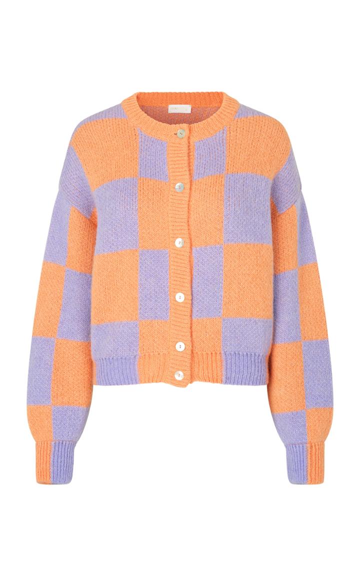 Moda Operandi Stine Goya Ash Oversized Checked-knit Cardigan