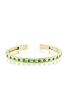 Moda Operandi Jenna Blake 18k Yellow Gold Emerald Polka Dot Bangle