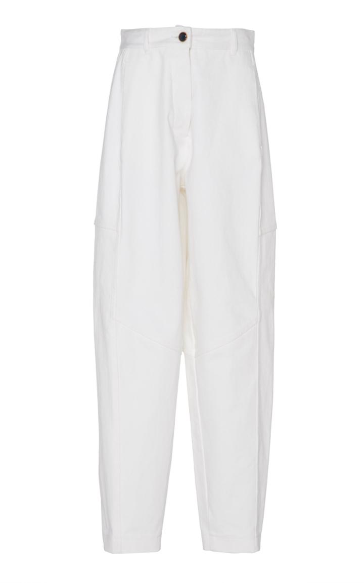 Victoria Beckham High Waist Paneled Cotton Jeans