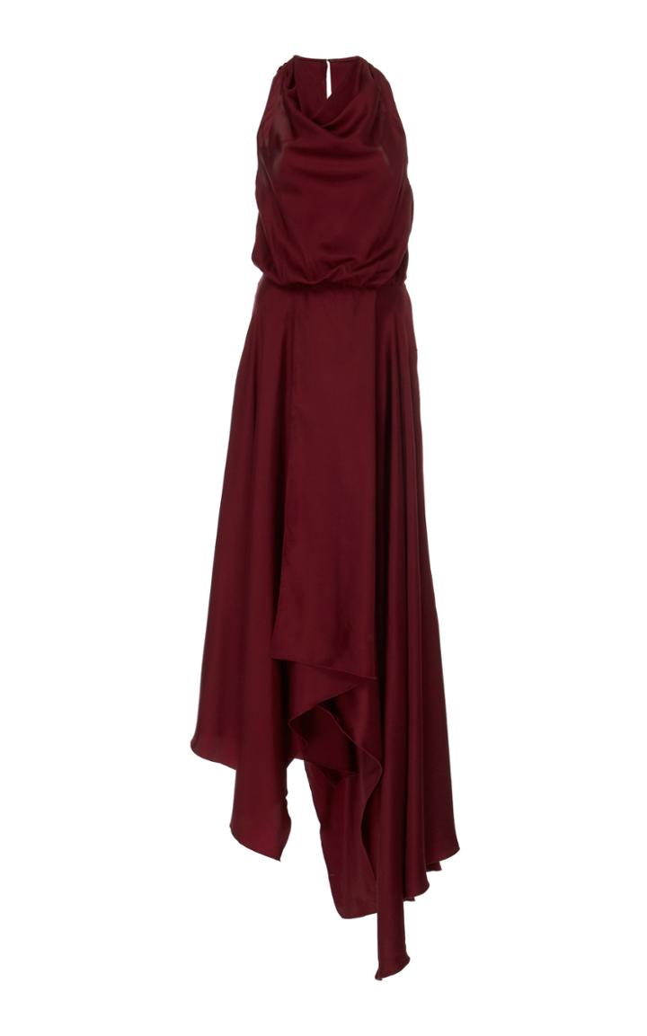 Amur Nakita Draped Silk Maxi Dress