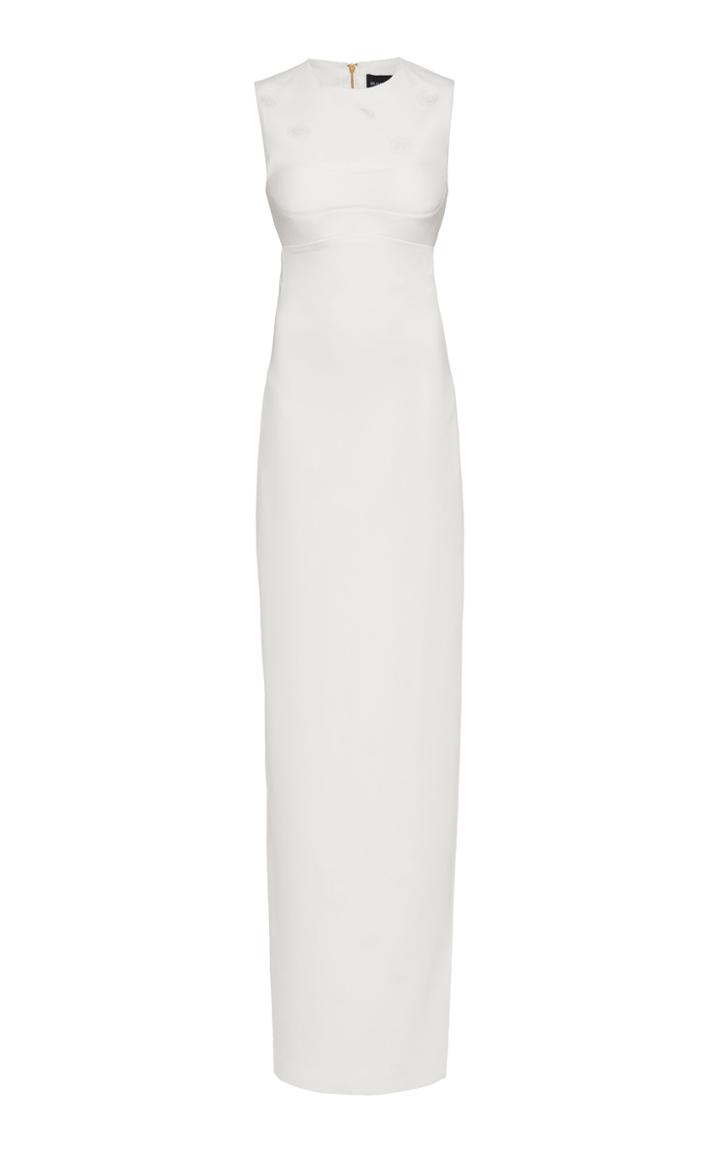 Brandon Maxwell Sleeveless Jacquard Crepe Sleeveless Gown