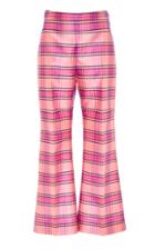 Christian Siriano Pink Plaid Cropped Trouser