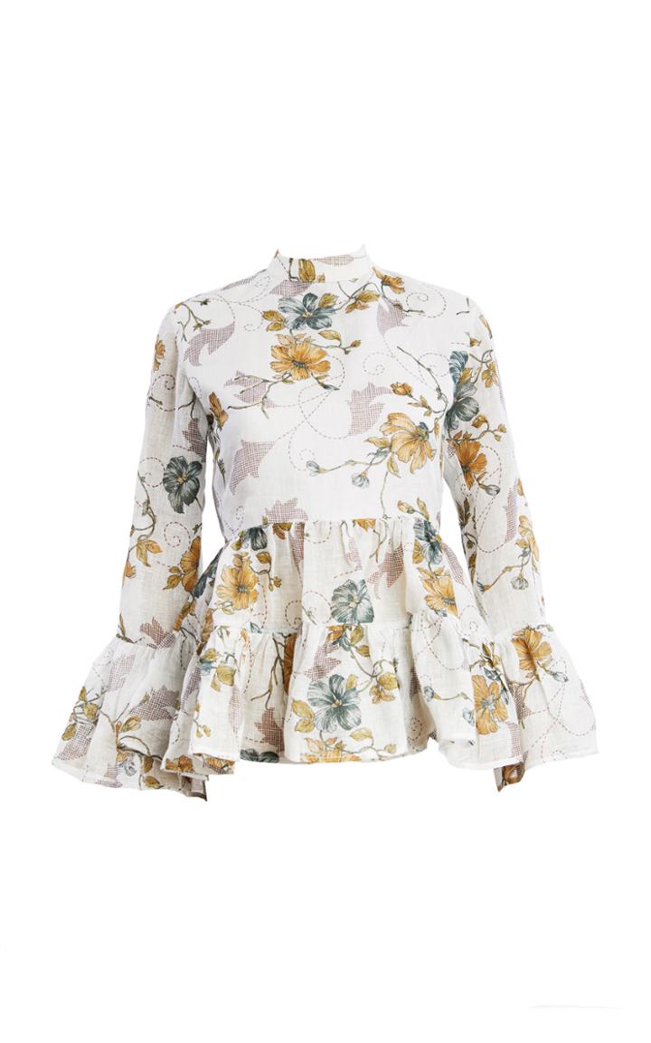 Roopa Floral Printed Flare Top