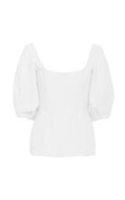 Gabriela Hearst Hyades Puff-sleeve Corset Linen Top