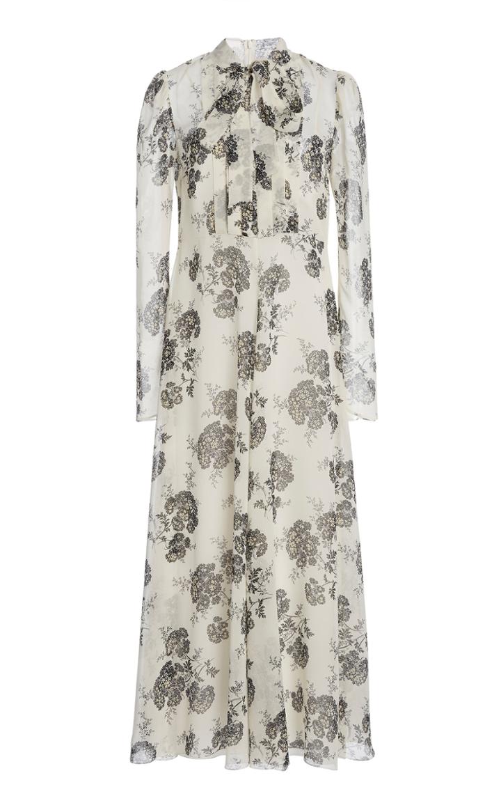 Red Valentino Printed Silk Maxi Dress