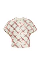 Giambattista Valli Printed Cropped Crepe Top
