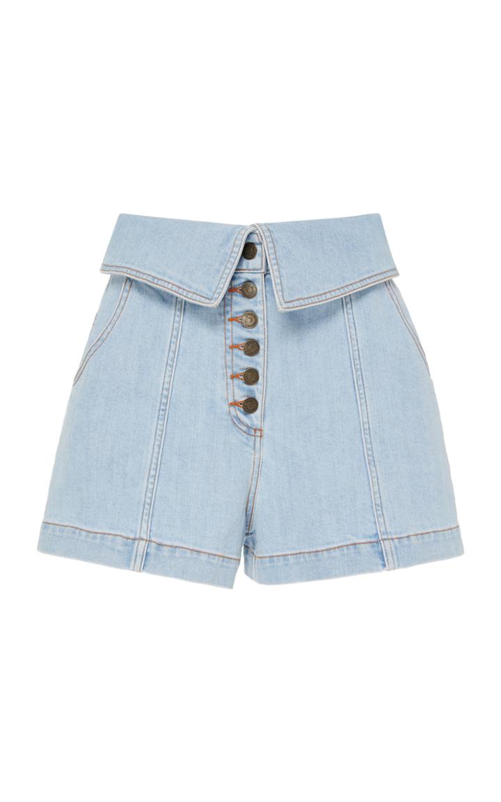 Moda Operandi Ulla Johnson Kase Light Wash Mini Shorts Size: 0