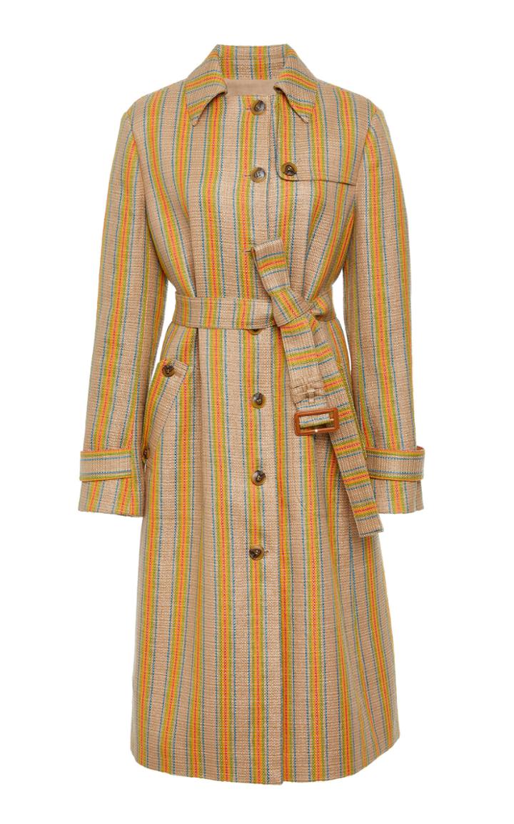 Tory Burch Striped Raffia Coat
