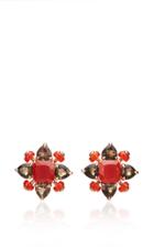 Alasia Anemoni Cornelian And Smokey Quartz Earrings