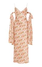 Markarian Faith Bow-detailed Floral-print Satin Midi Dress