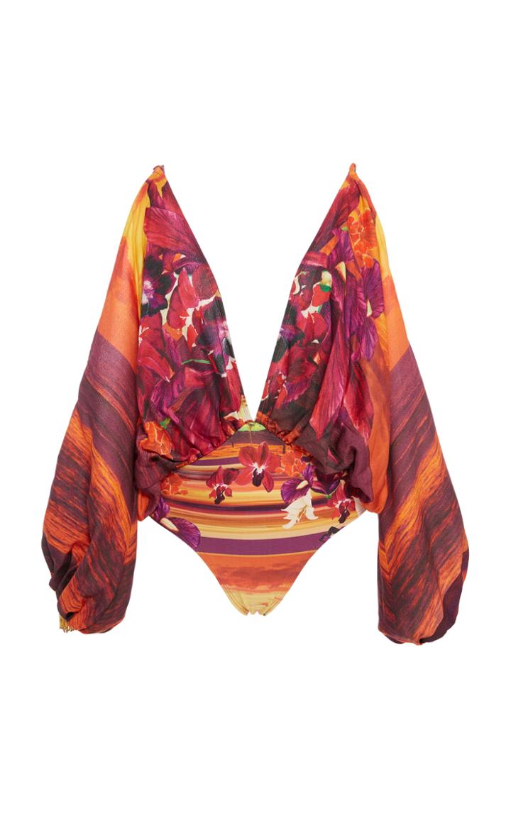 Agua De Coco Cold Shoulder One Piece Swimsuit
