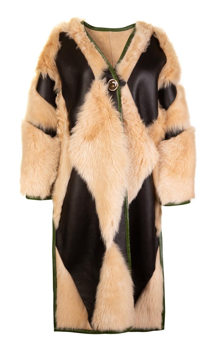 Moda Operandi Joshua Millard Herdwick Patchwork Shearling Coat